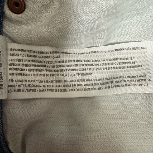 Abercrombie & Fitch Two Tone Mini Jeans Skirt Festival Concert Blue Size 26 - Picture 5 of 5